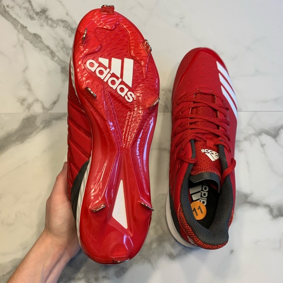 Adidas Baseball Cleats Red Icon Bounce - Picture 8 of 8